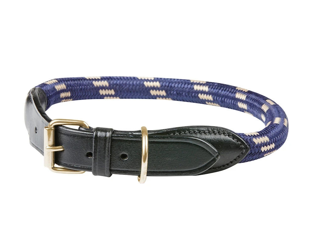 Picture of Weatherbeeta Rope Leather Dog Collar, 3 Colours, 4 Sizes