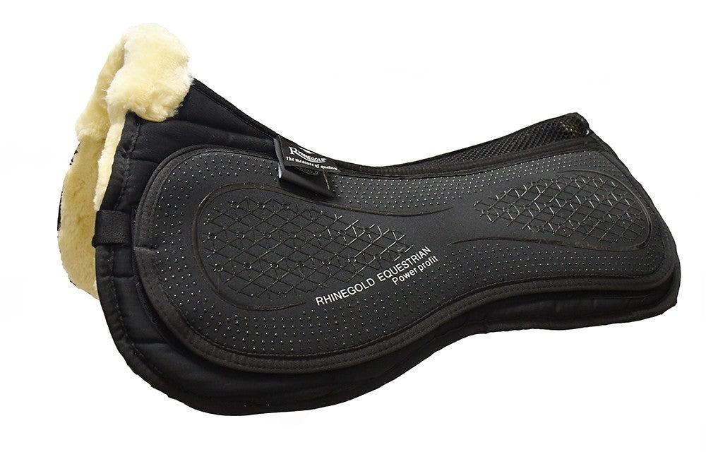 Picture of Rhinegold Luxe Lined Silicone Top Riser Pad, Black, Pony,Cob,Full