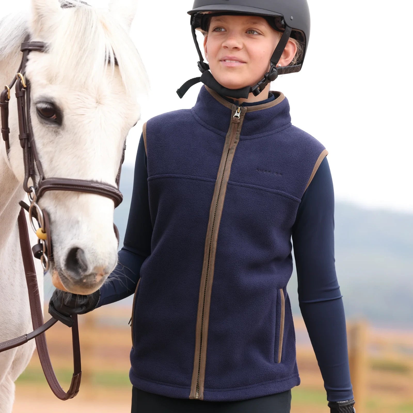 Picture of Shires Aubrion Core Fleece Gilet - Young Rider, 4 Colours, Age 7-14