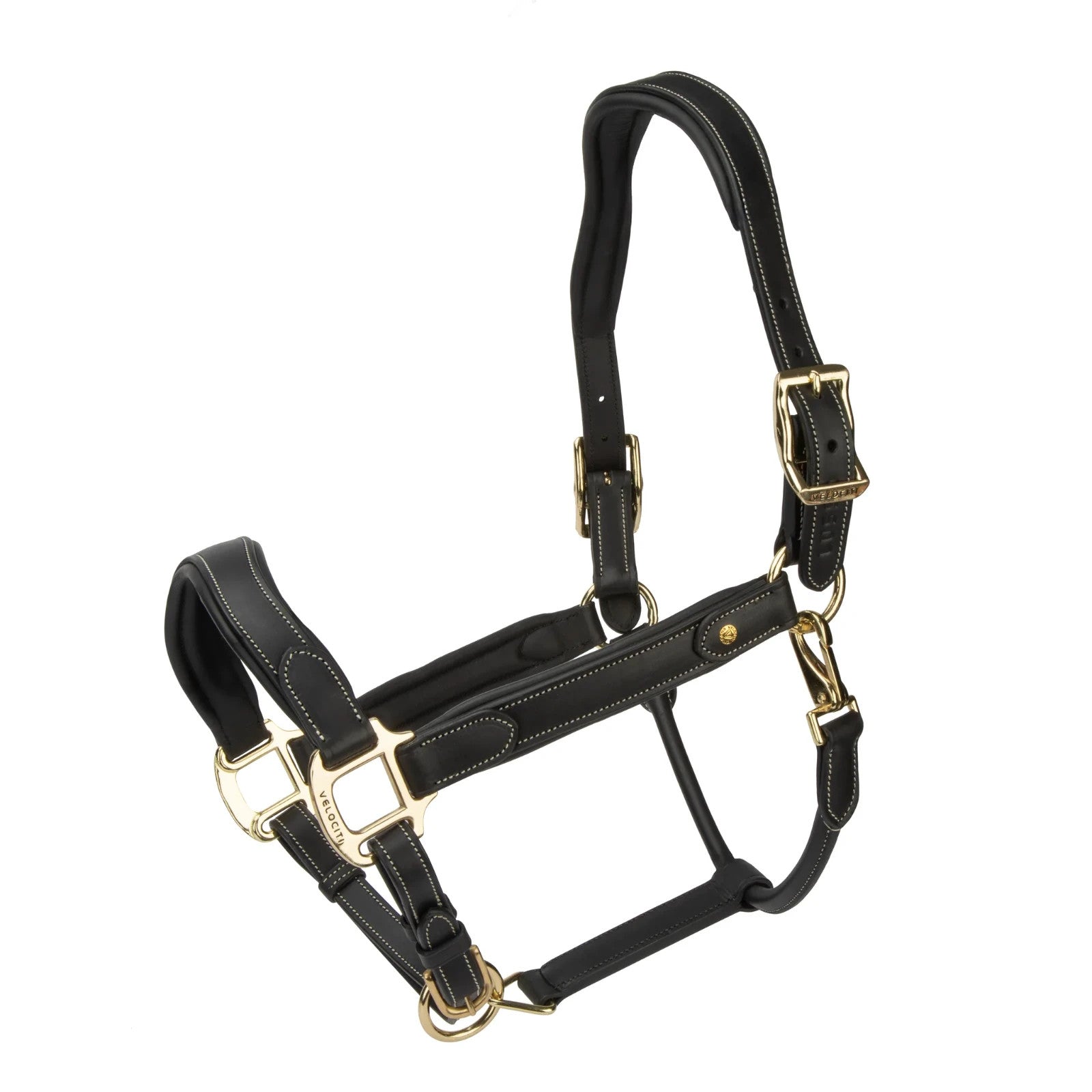 Picture of Shires Velociti Lusso Lorca Leather Headcollar,  Black or Havana, 4 Sizes