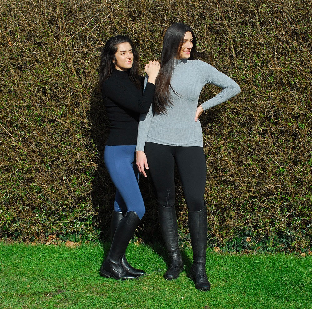 Picture of Rhinegold Warmer Weight Horse Riding Tights, Ladies, Black or Navy.