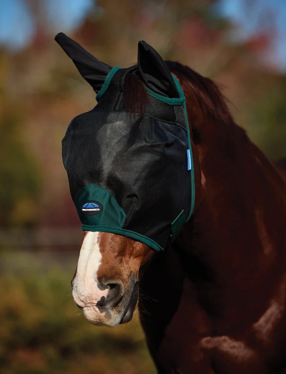 Picture of WeatherBeeta ComFiTec Durable Mesh Fly Mask With Ears, 2 Colours, UV Protection