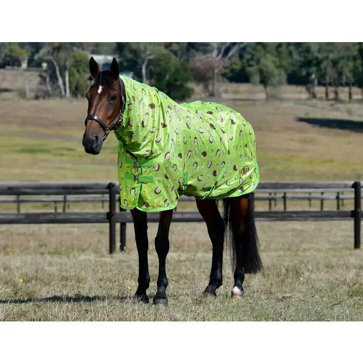 Picture of Saxon Mesh Combo Full Neck Fly Rug,  - Hedgehogs & Flowers Print
