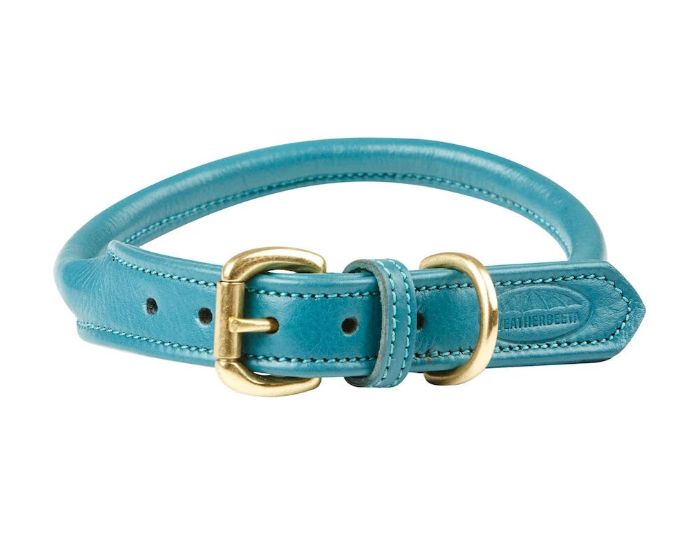 Picture of Weatherbeeta Rolled Leather Dog Collar, 5 Colours, 6 Sizes