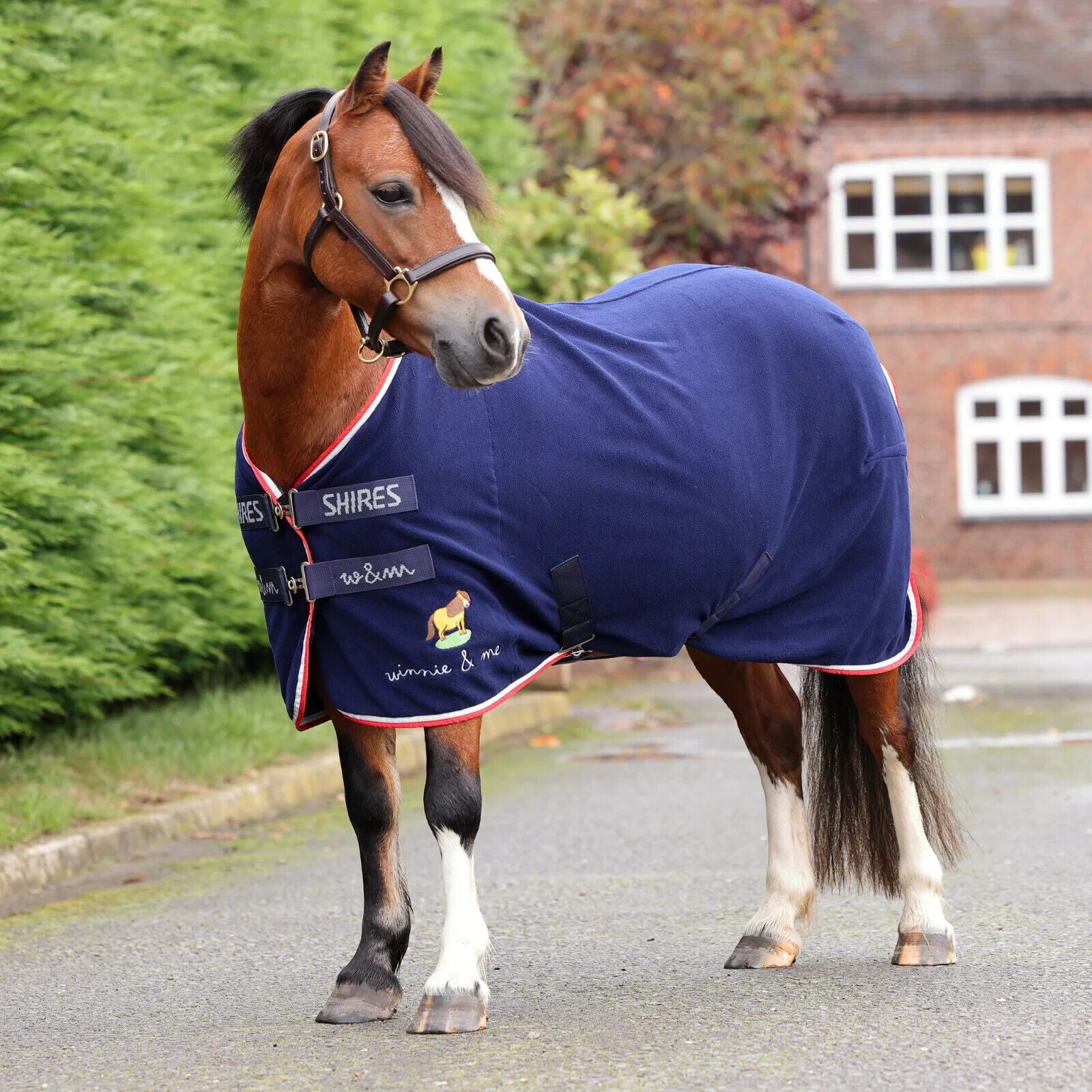 Picture of Shires Winnie & Me Fleece Pony Rug, Travel Rug, Cooler, Pony,  3'6" - 5'3", Navy