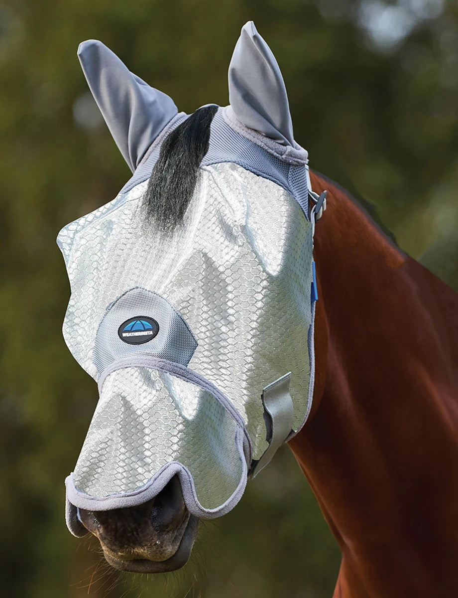 Picture of WeatherBeeta ComFiTec Hexi Shield Fly Mask With Ears & Nose,  UV Protection