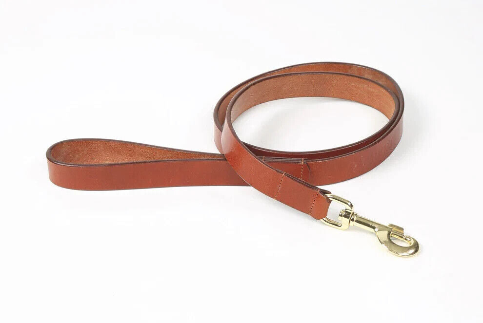 Picture of Digby and Fox Flat Leather Dog Lead | Black, Brown, Tan