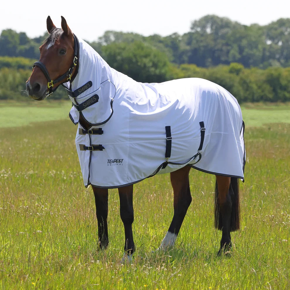 Picture of Shires-Tempest Original Fly Rug, Combo Horse Rug. White, 4'0" - 7'3" UV Protect