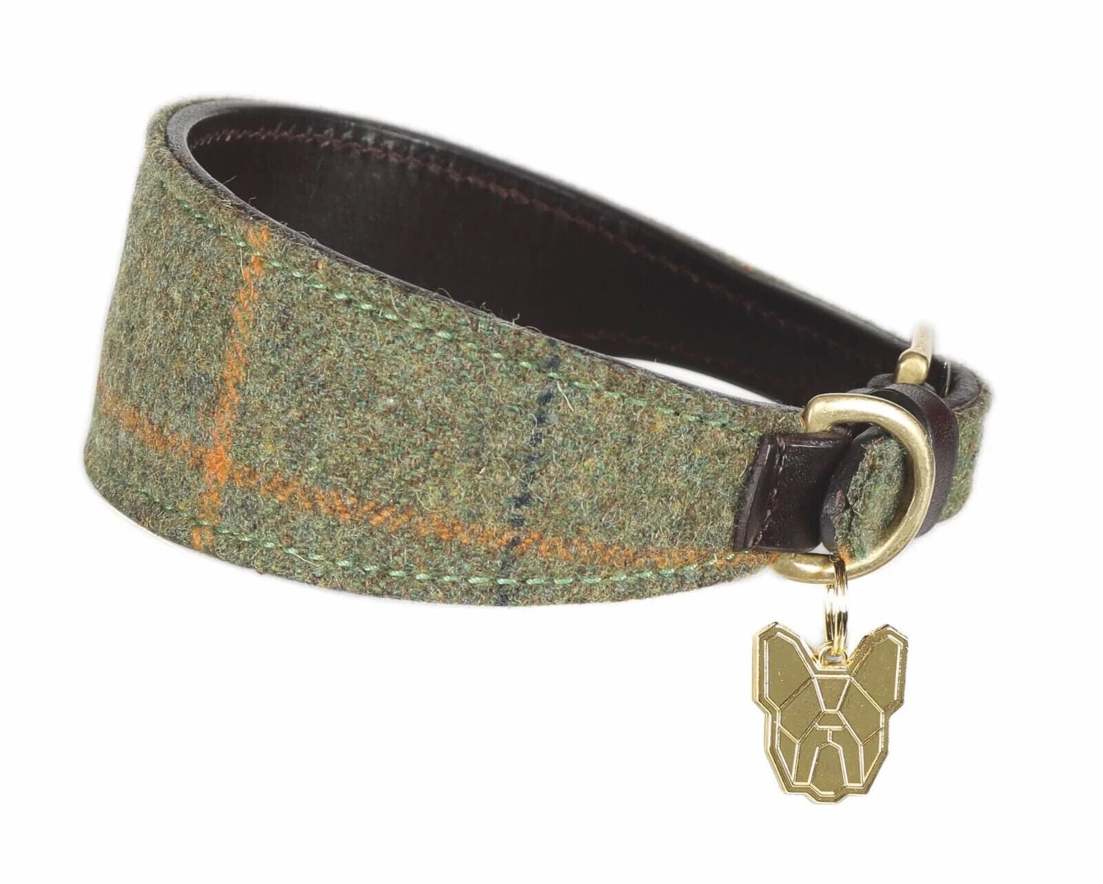 Picture of Digby & Fox Tweed Greyhound Dog Collar, Leather Lined,  4 Sizes, 2 Colours