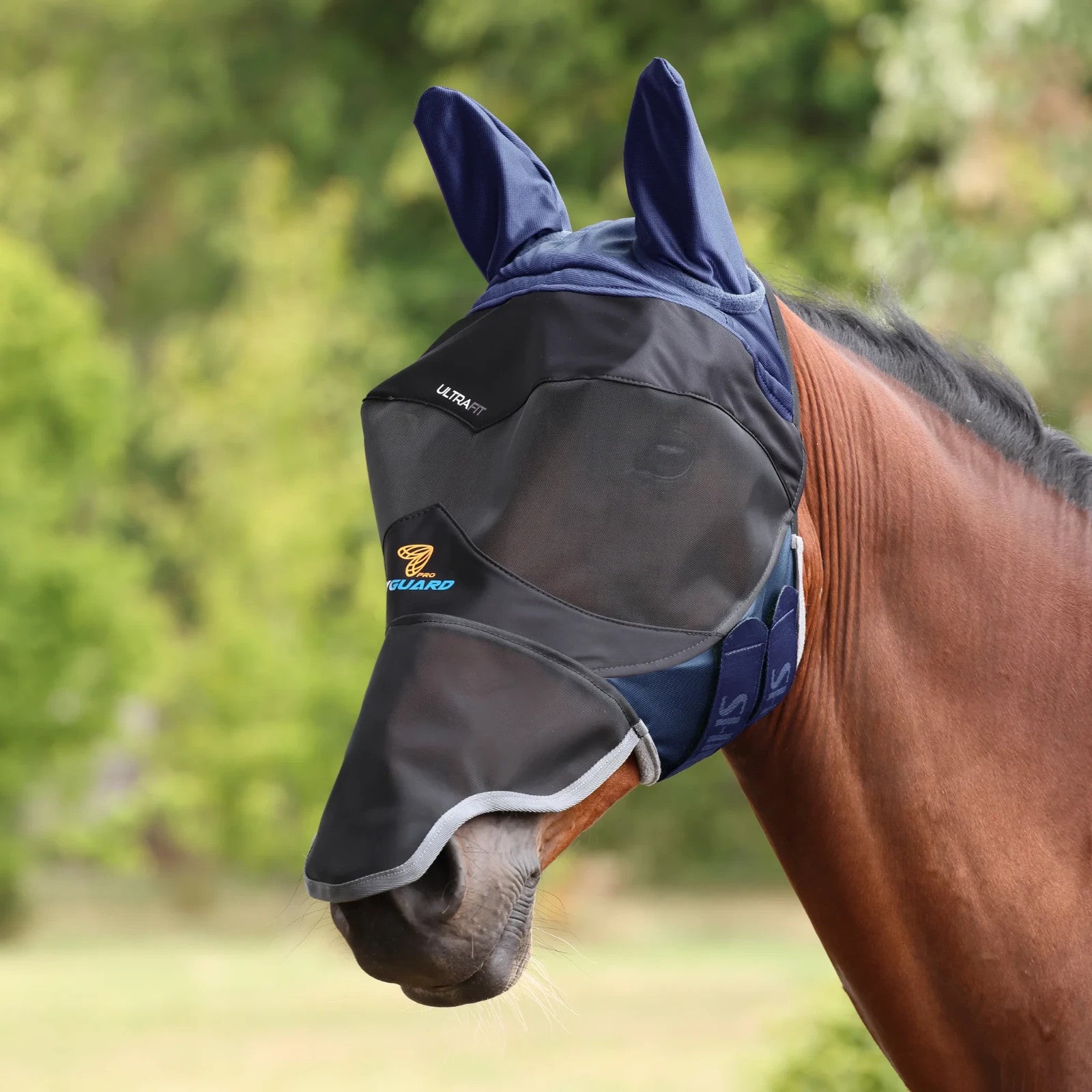 Picture of Shires FlyGuard Pro Deluxe Fly Mask with Ears & Nose,  UV Protection , 2 Colours