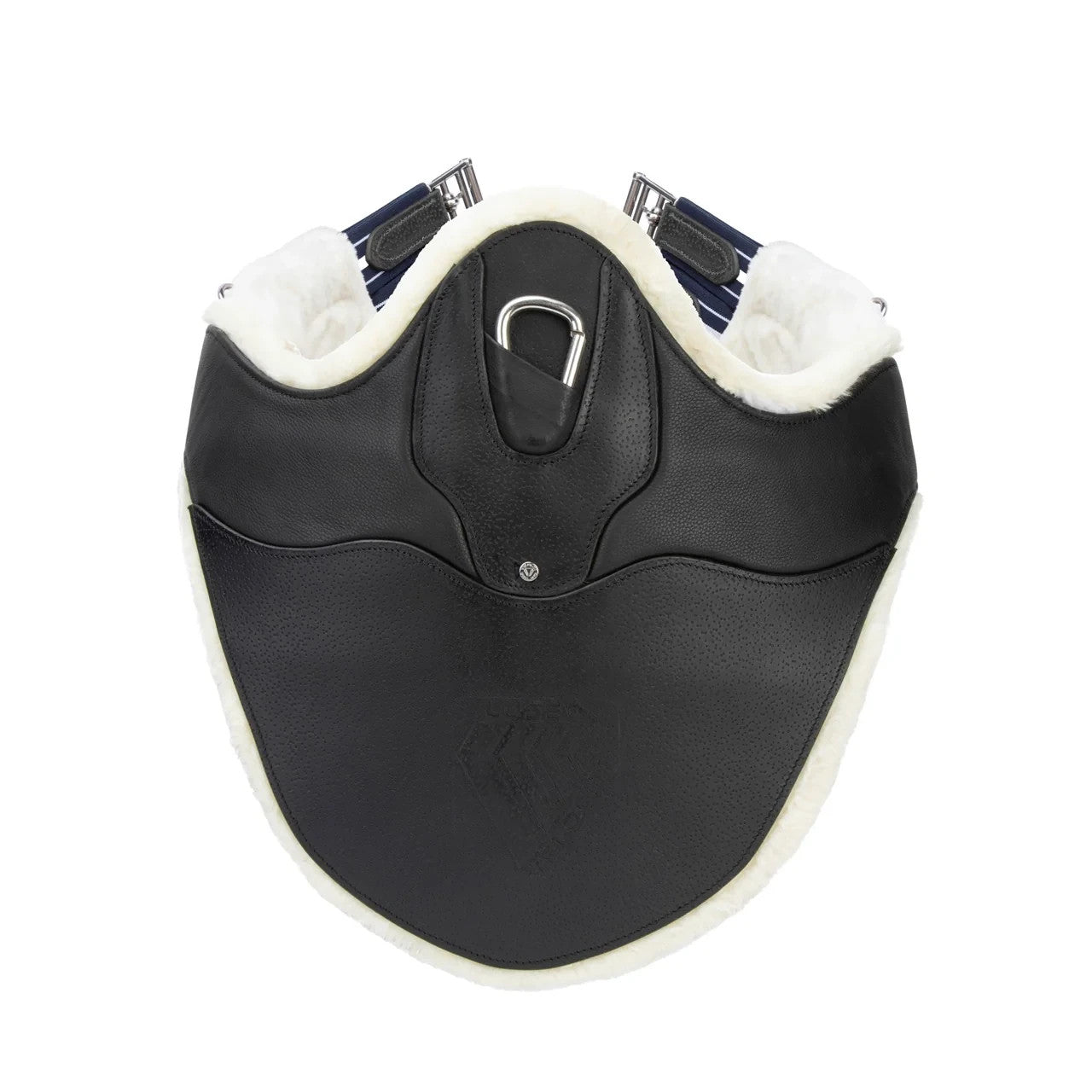 Picture of Shires Velociti Lusso Elite Stud Girth with Elastic, Black/Havana, 46" - 58"