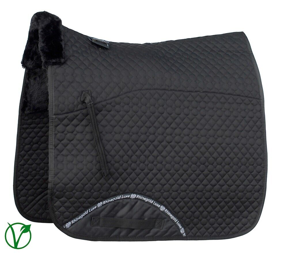 Picture of Rhinegold Luxe Fur Dressage Saddle Cloth,  5 Colour Options | Pony, Cob, Full