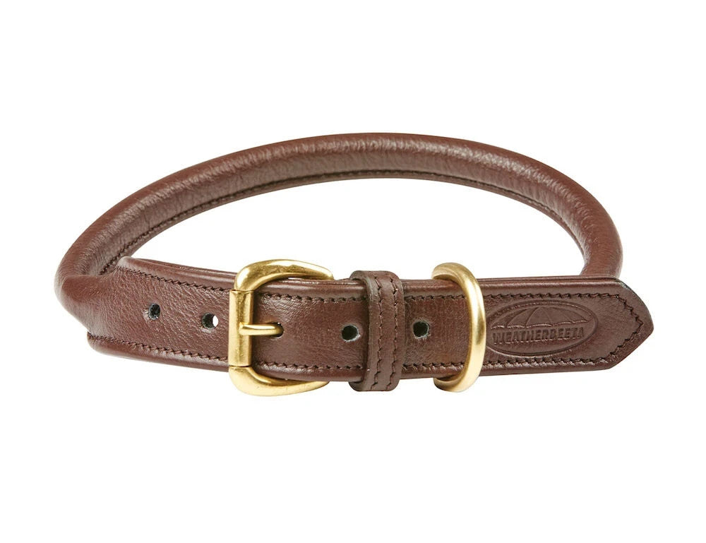 Picture of Weatherbeeta Rolled Leather Dog Collar, 5 Colours, 6 Sizes