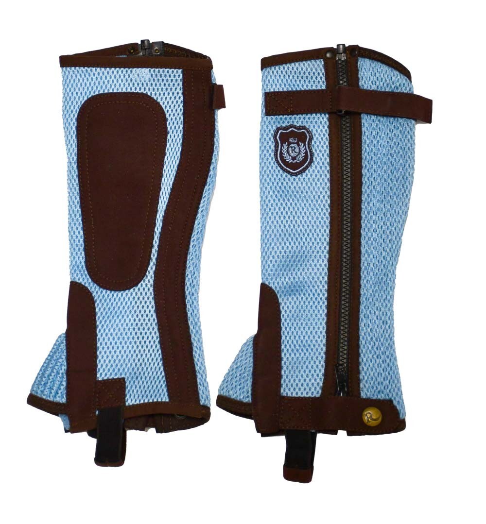 Picture of Rhinegold Childs Mesh Gaiter Half Chaps, Pink, Blue, 4 Sizes