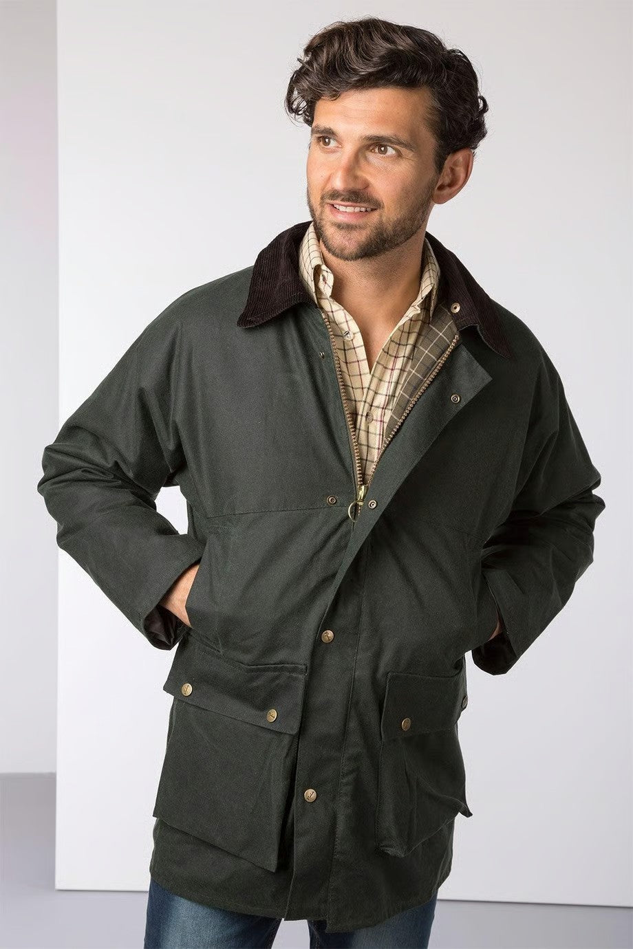 Picture of Rydale Men's Waxed Jacket - Thirsk, Olive , Sizes XS - XXXXL