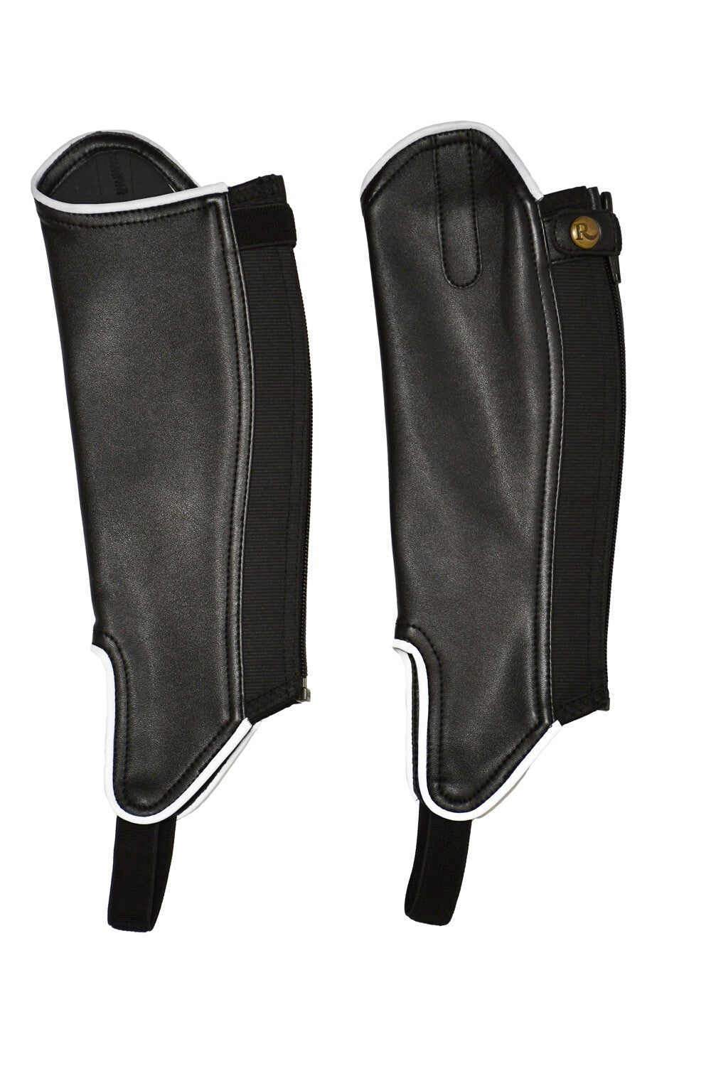 Picture of Rhinegold Childs Synthetic Gaiters Reflective Trim, Half Chaps, Black, 4 Sizes