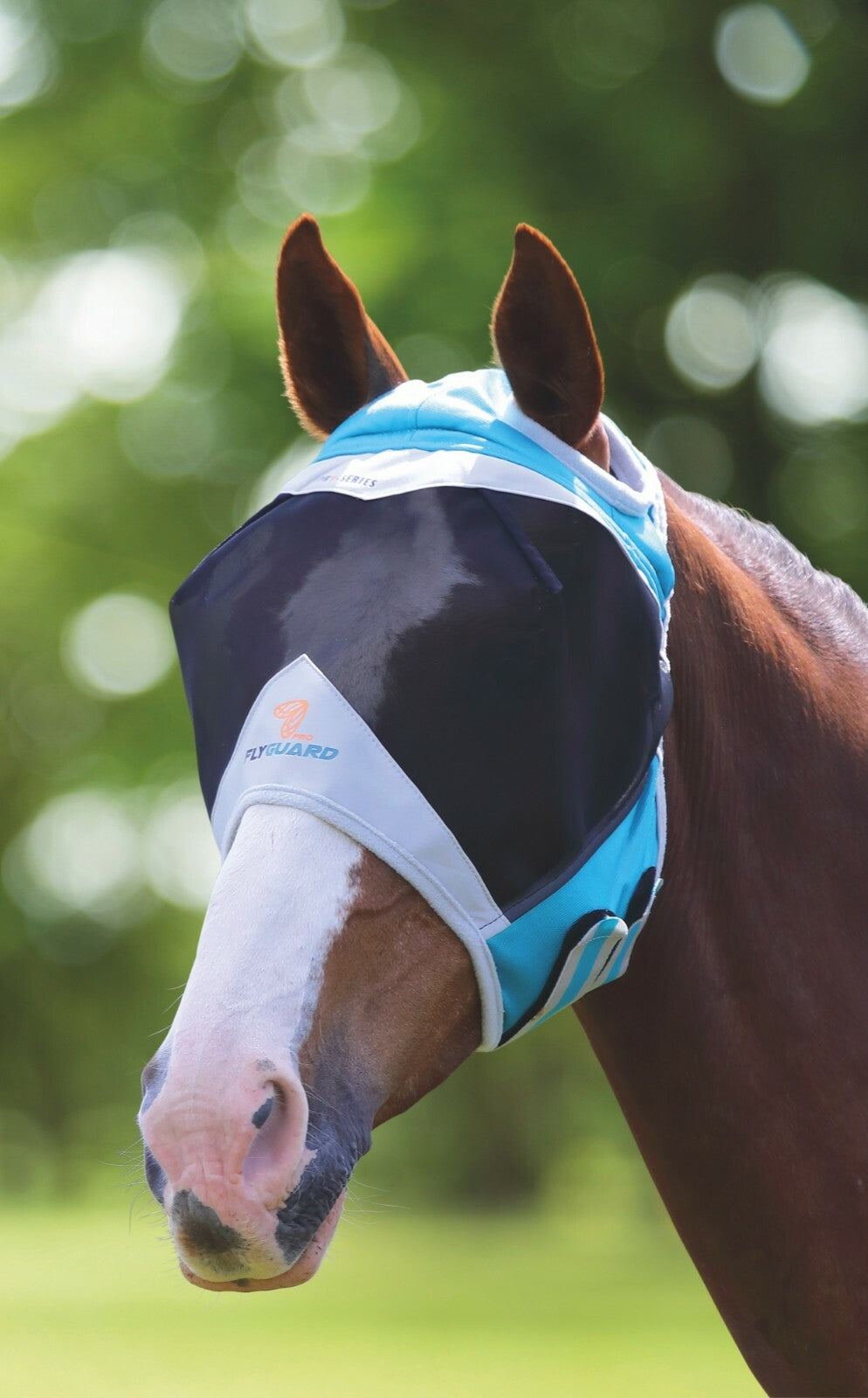 Picture of Shires Flyguard Fine Mesh Fly Mask with Ear Holes 5 Sizes, UV Protect, 2 Colours