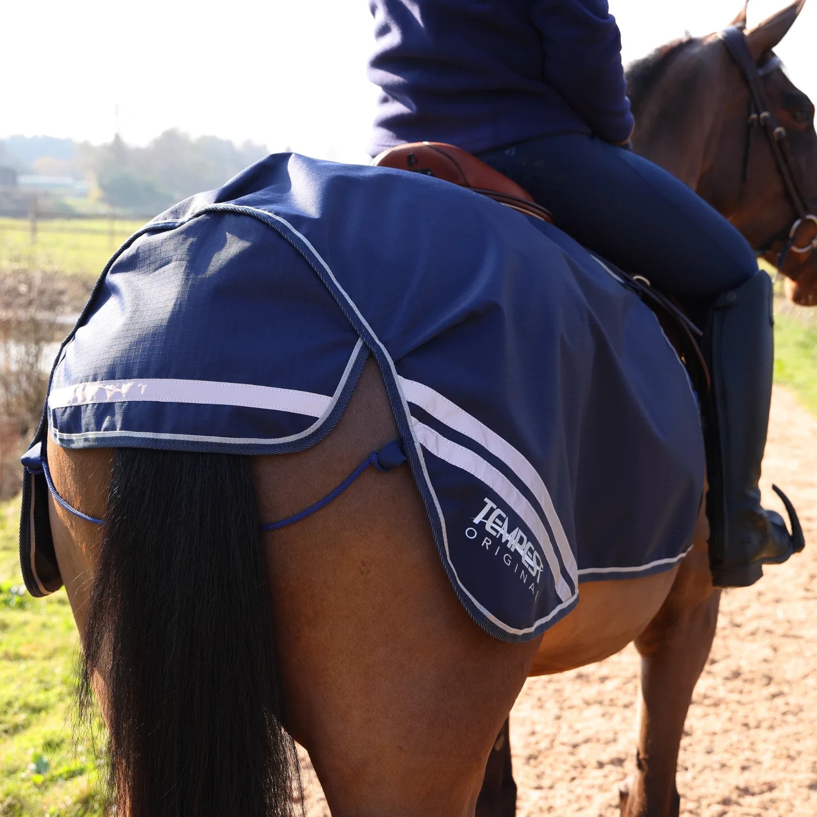 Picture of Shires Tempest Original Waterproof Horse Quarter Sheet, Navy