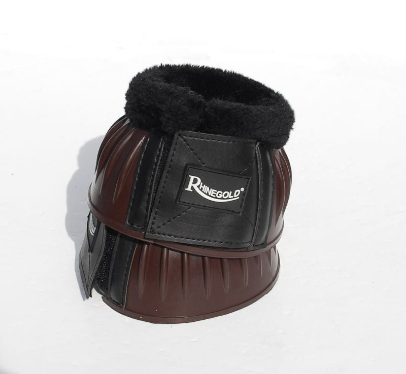Picture of Rhinegold Fleece Trim Over-Reach Boots, Black or Brown,