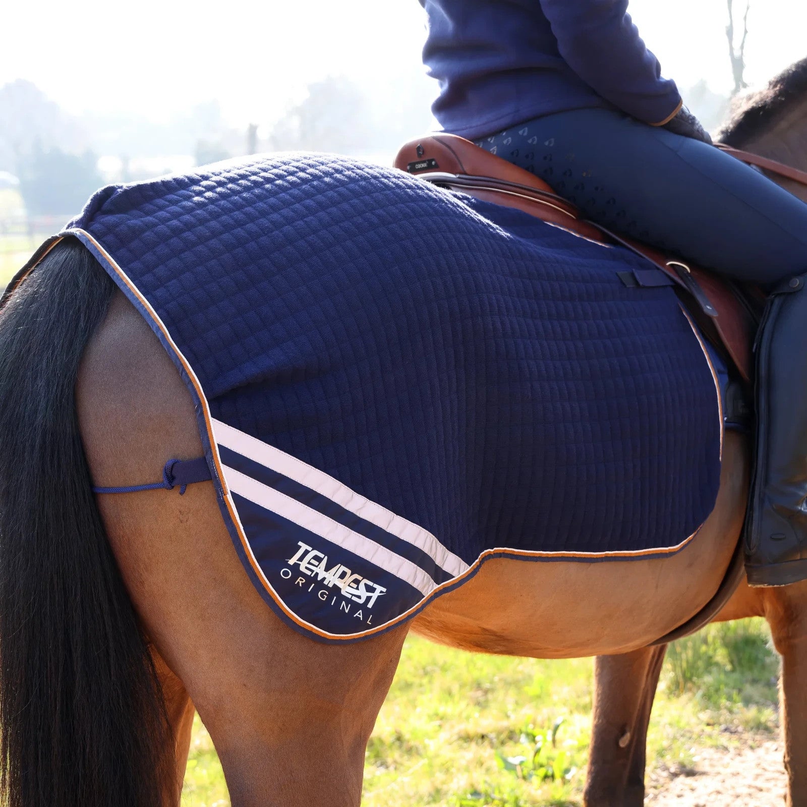 Picture of Shires Tempest Tech Cooler Horse Quarter Sheet, Navy