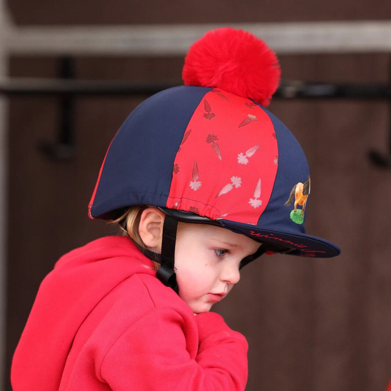 Picture of Shires Winnie & Me Skull Hat Silk Cover,  Navy/Red,  One size.