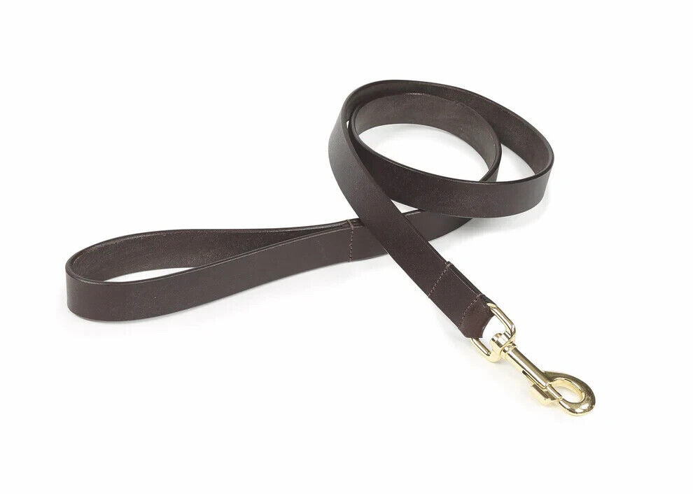 Picture of Digby and Fox Flat Leather Dog Lead | Black, Brown, Tan
