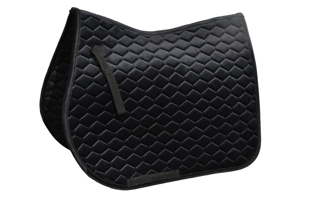 Picture of Rhinegold Velvet Hexagon GP Saddle Pad Saddlecloth, 7 Colours, 2 Sizes