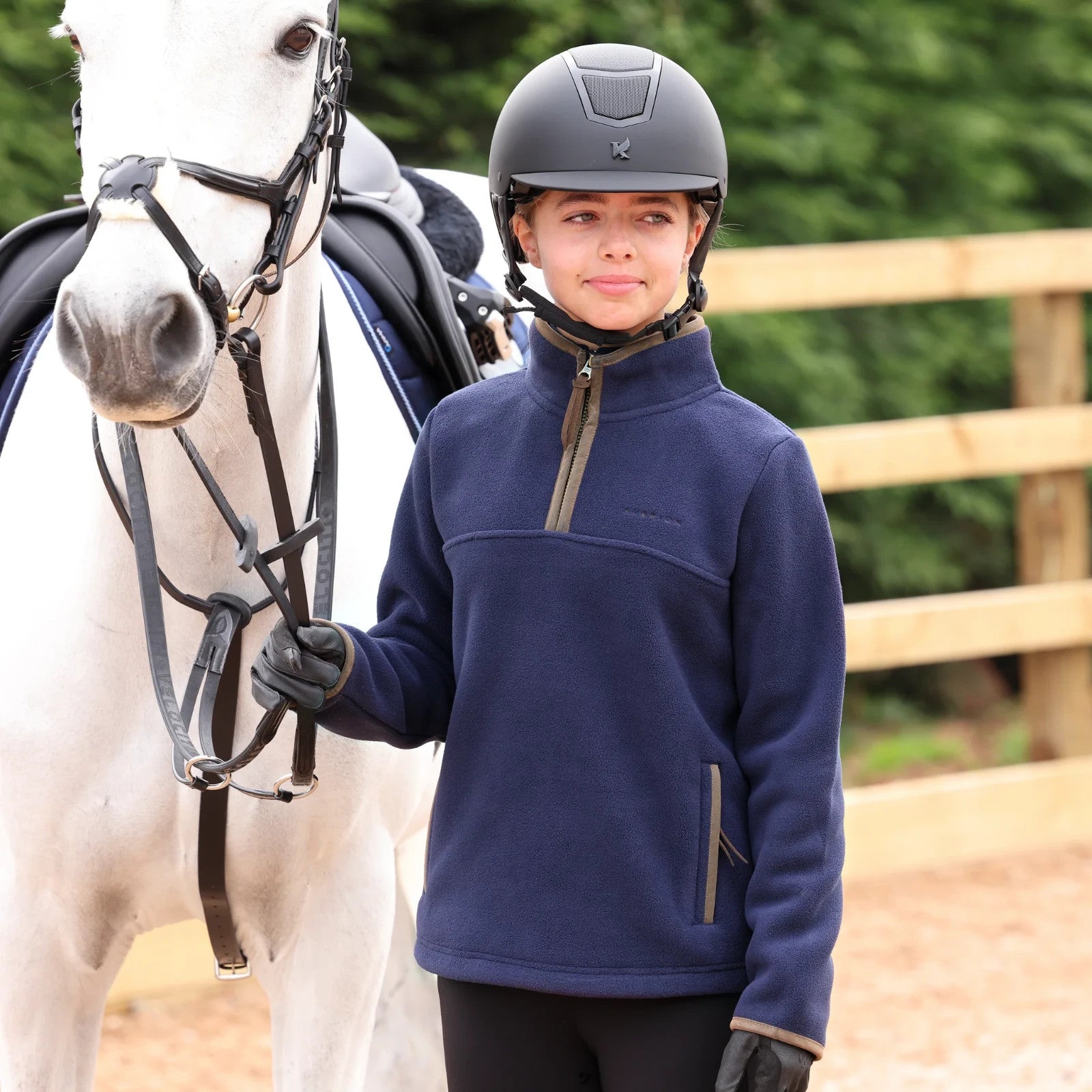 Picture of Shires Aubrion Core Half Zip Fleece - Young Rider, Age 7-14, 4 Colours