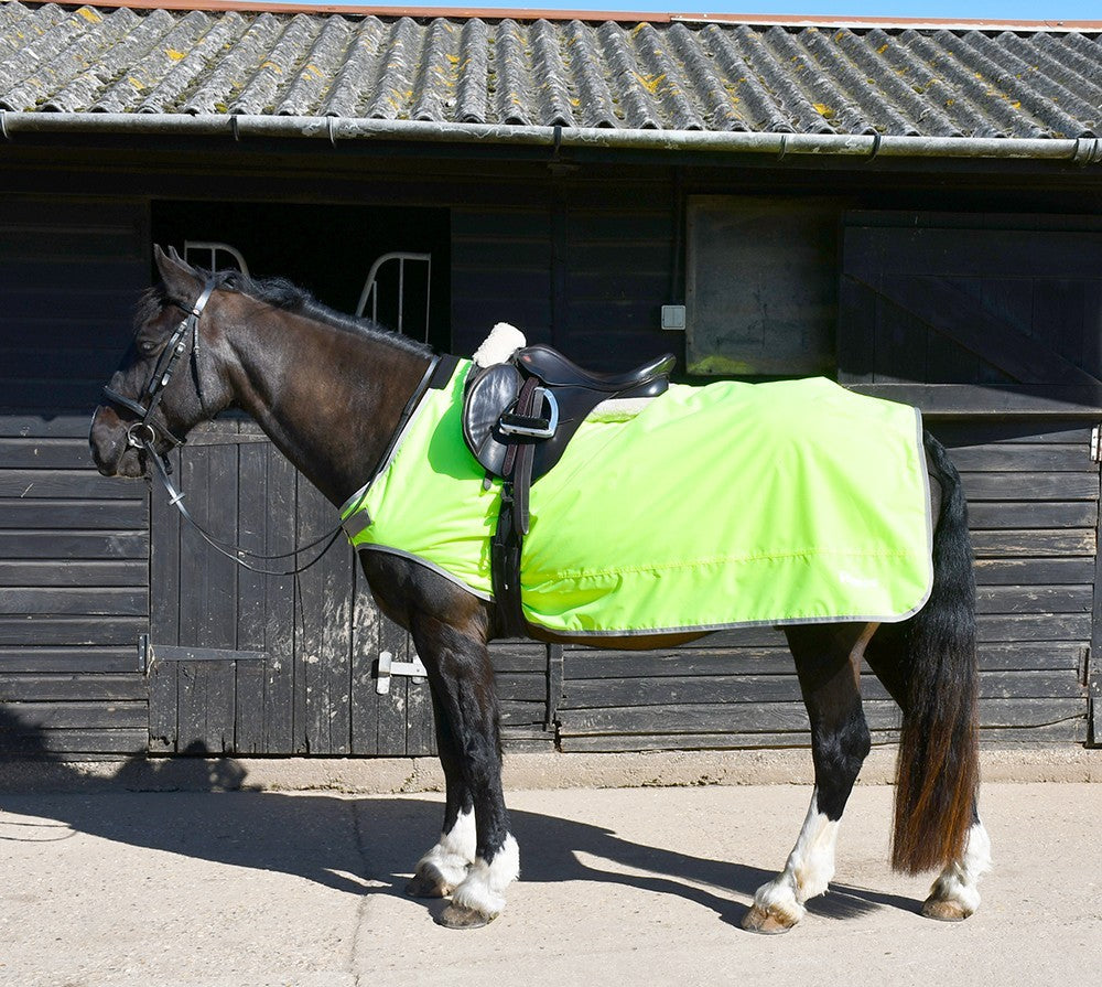 Picture of Rhinegold Fixed Chest Waterproof Ride-On Horse Rug, Navy or Yellow, 5'0"-7'0"