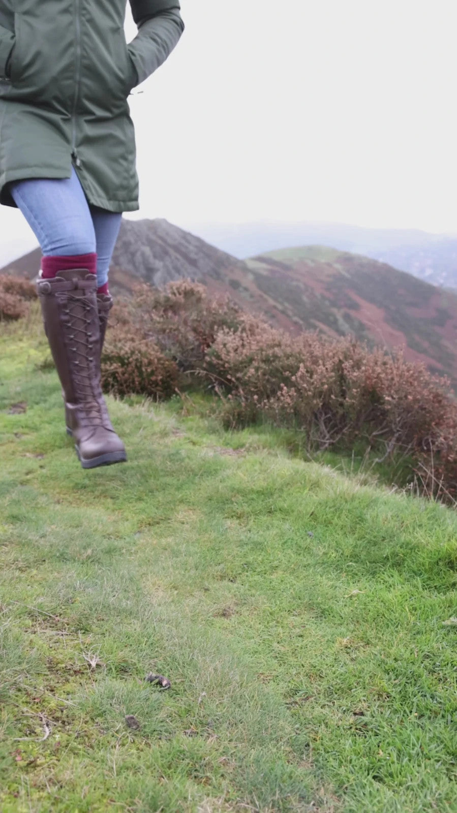 Picture of Shires Moretta Teramo Lace Country Boots, Waterproof, Zip Fastening, Brown