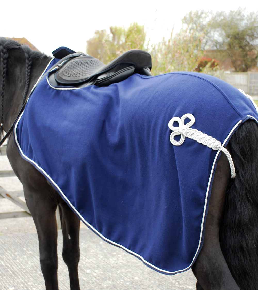 Rhinegold Embroidered Fleece Cutaway Ride On Horse Exercise Rug