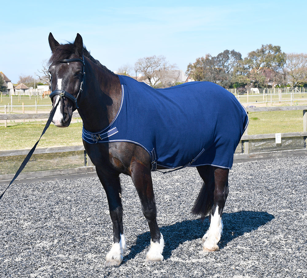 Rhinegold Fleece Horsewalker/Lunge Rug, Navy, 5'0" - 7'0"