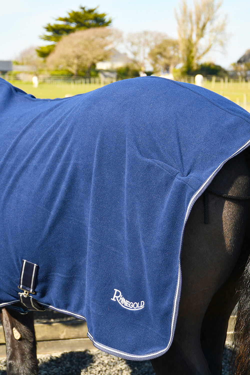 Rhinegold Fleece Horsewalker/Lunge Rug, Navy, 5'0" - 7'0"