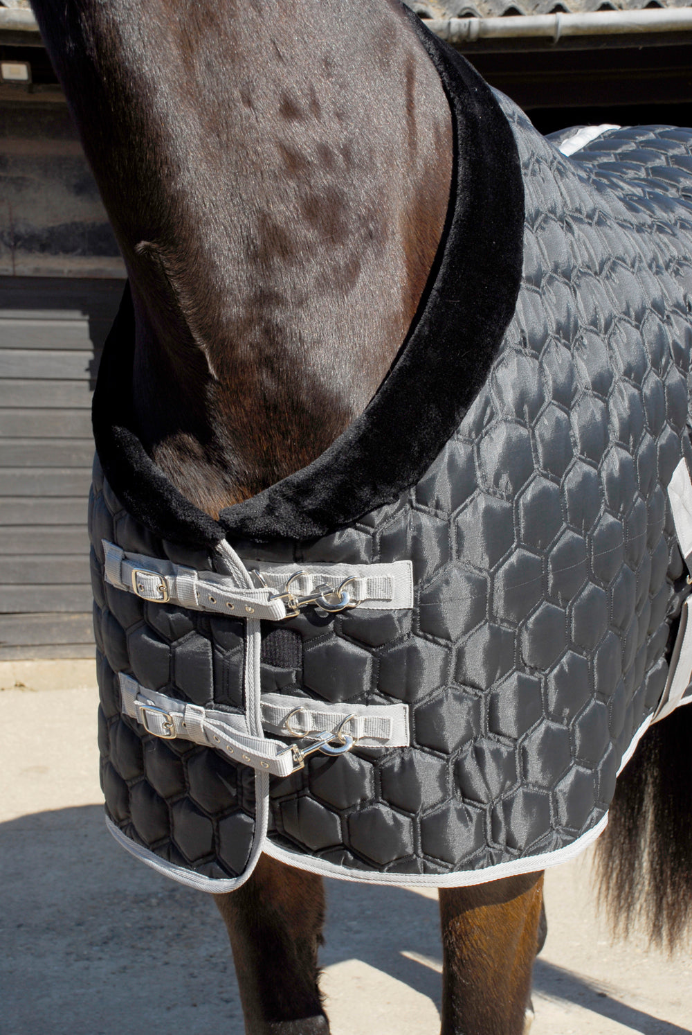 Rhinegold Michigan Hexagon 350g Stable Rug Quilt, 600D, Black, 5'3" - 7'3"