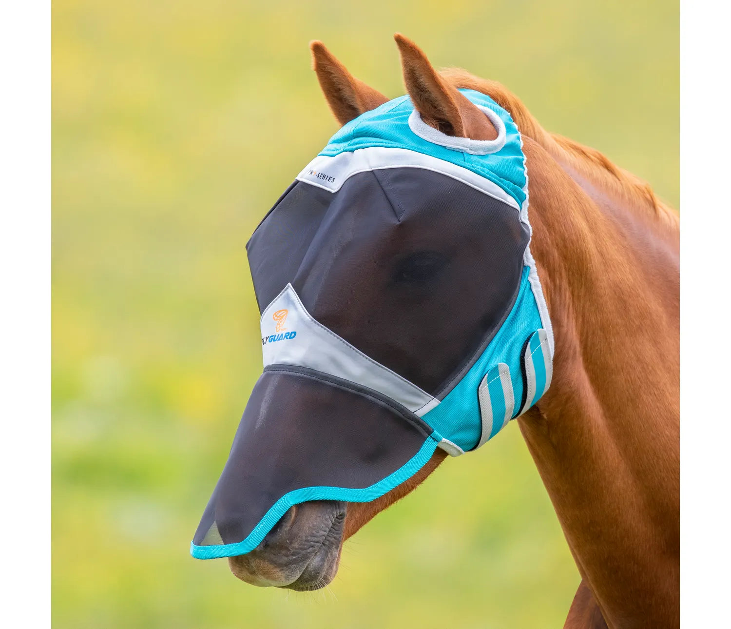 Shires Flyguard Fine Mesh Fly Mask with Ear Holes and Nose UV Protection