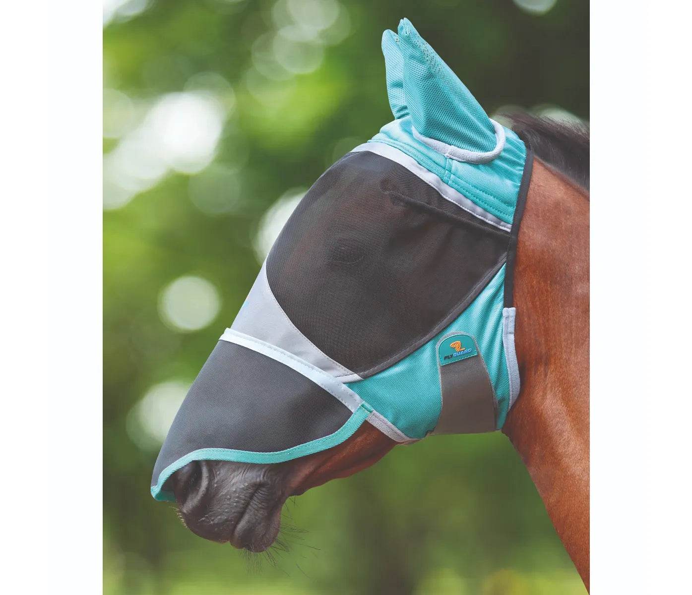 Shires Flyguard Deluxe Horse/Pony Fly Mask With Ears & Nose UV Protection,