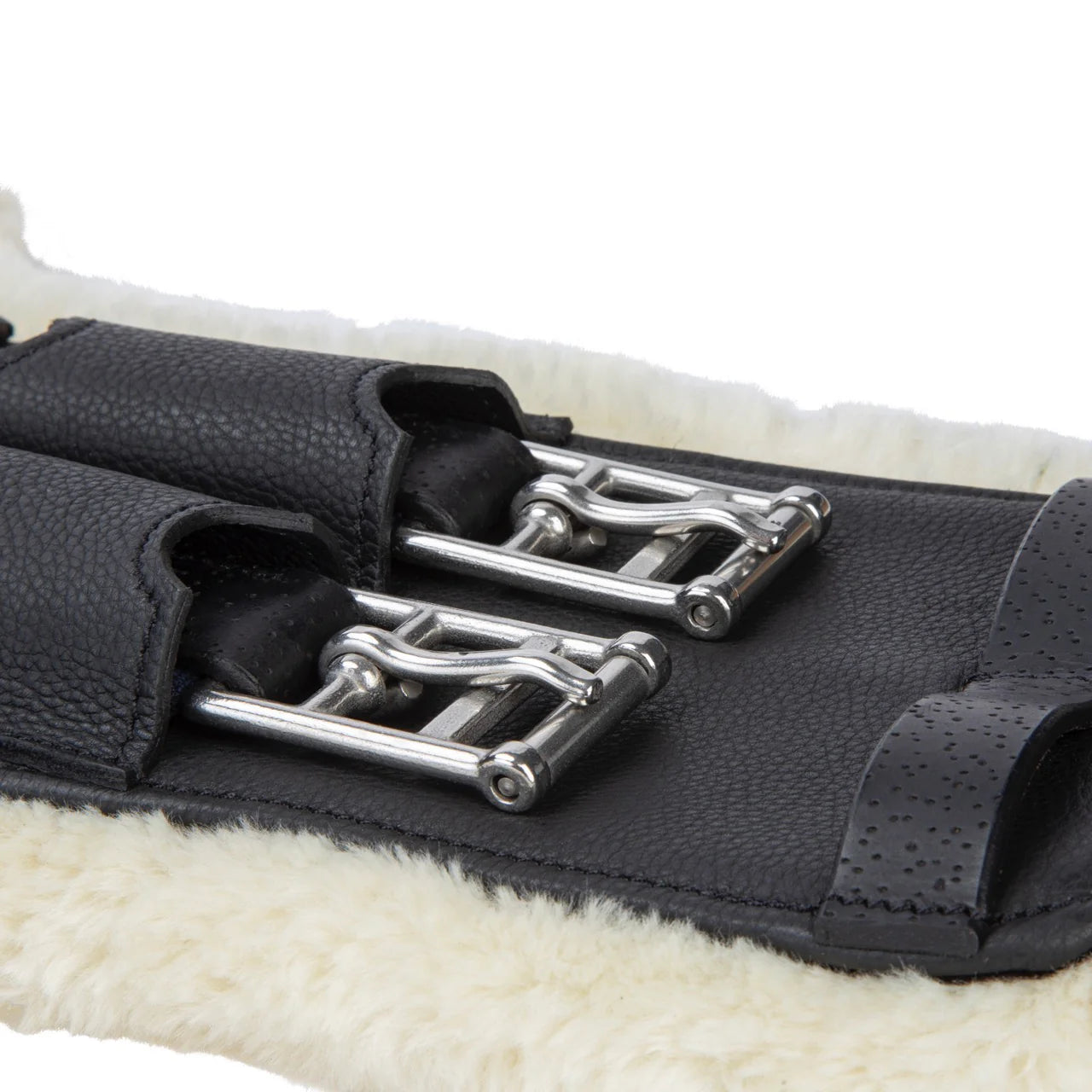 Shires Velociti Lusso Elite Short Stud Girth with Elastic, Black/Havana, 20" - 28"