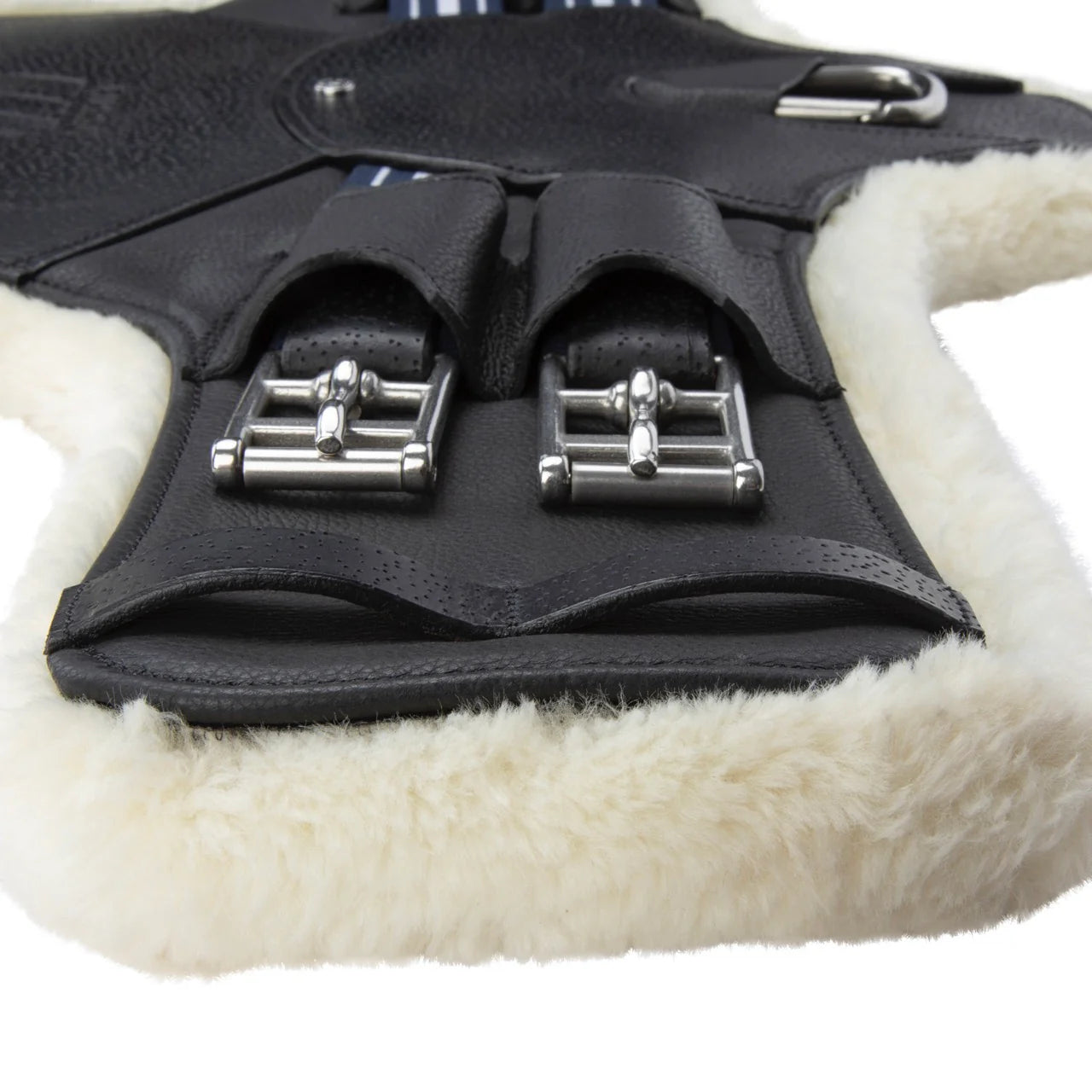 Shires Velociti Lusso Elite Short Stud Girth with Elastic, Black/Havana, 20" - 28"