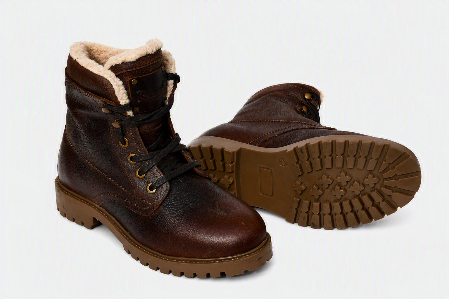 Rhinegold Broadway Waterproof Spanish Leather Laced Boots, Brown, Adults