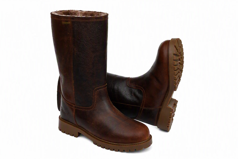 Rhinegold Witney Waterproof Spanish Leather Mid Calf Boots, Black/Brown, Adults