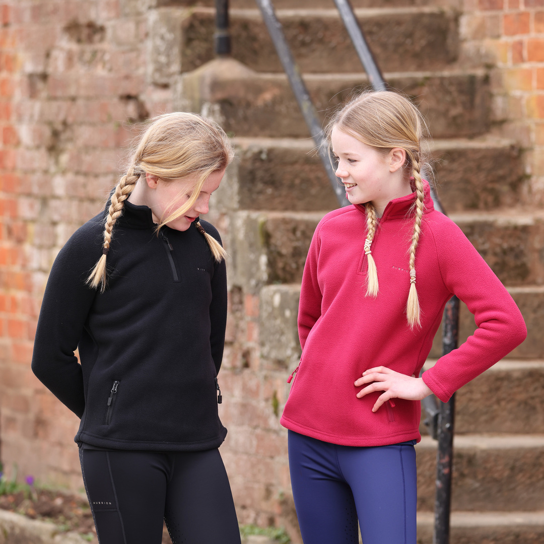 Shires Aubrion Restore Half Zip Fleece Top, Young Rider, 3 Colours, Age 7-16 Yrs