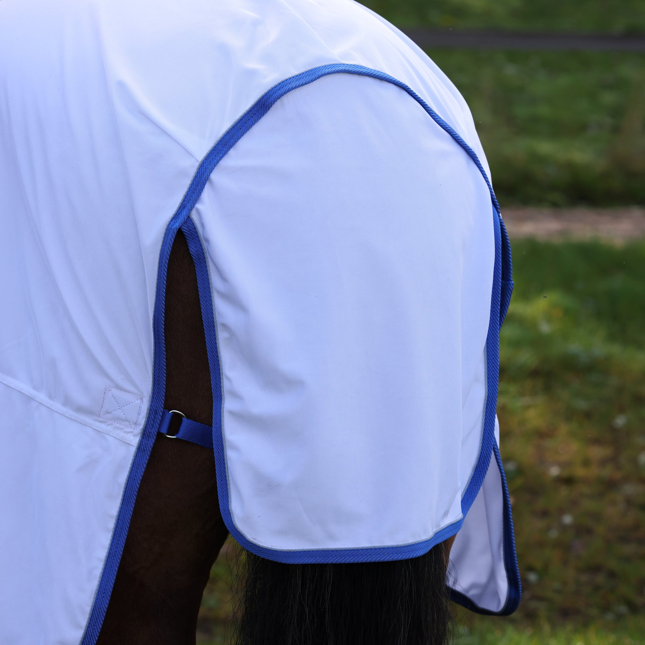 Shires Tempest Fly Rug Sheet Mesh Combo Fixed Neck Turnout - White