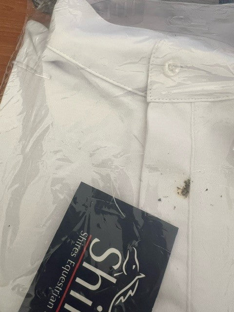 Shires Mens Hunting Shirt - White, Size XS, Clearance Item