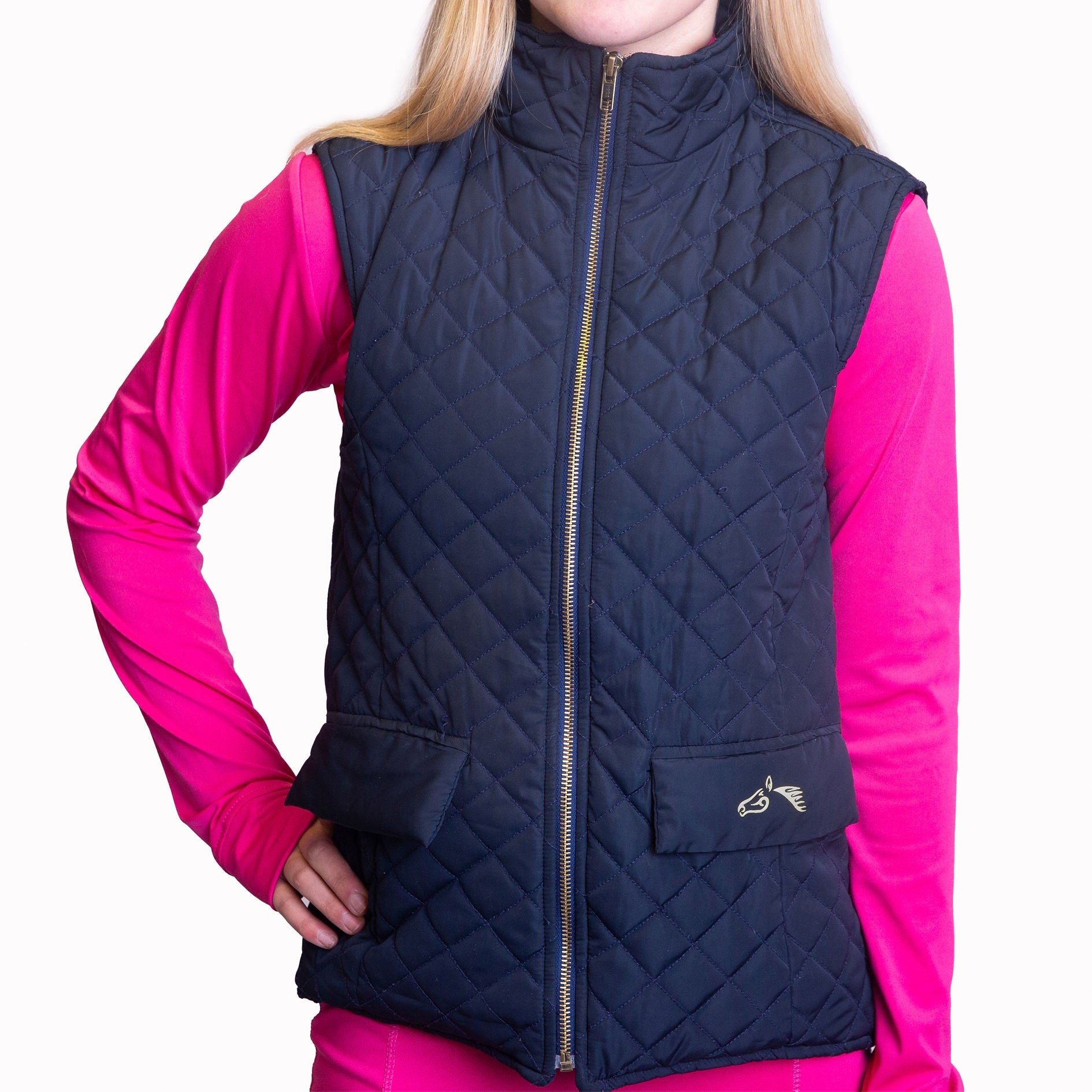 Gallop Equestrian Womens Navy Gilet