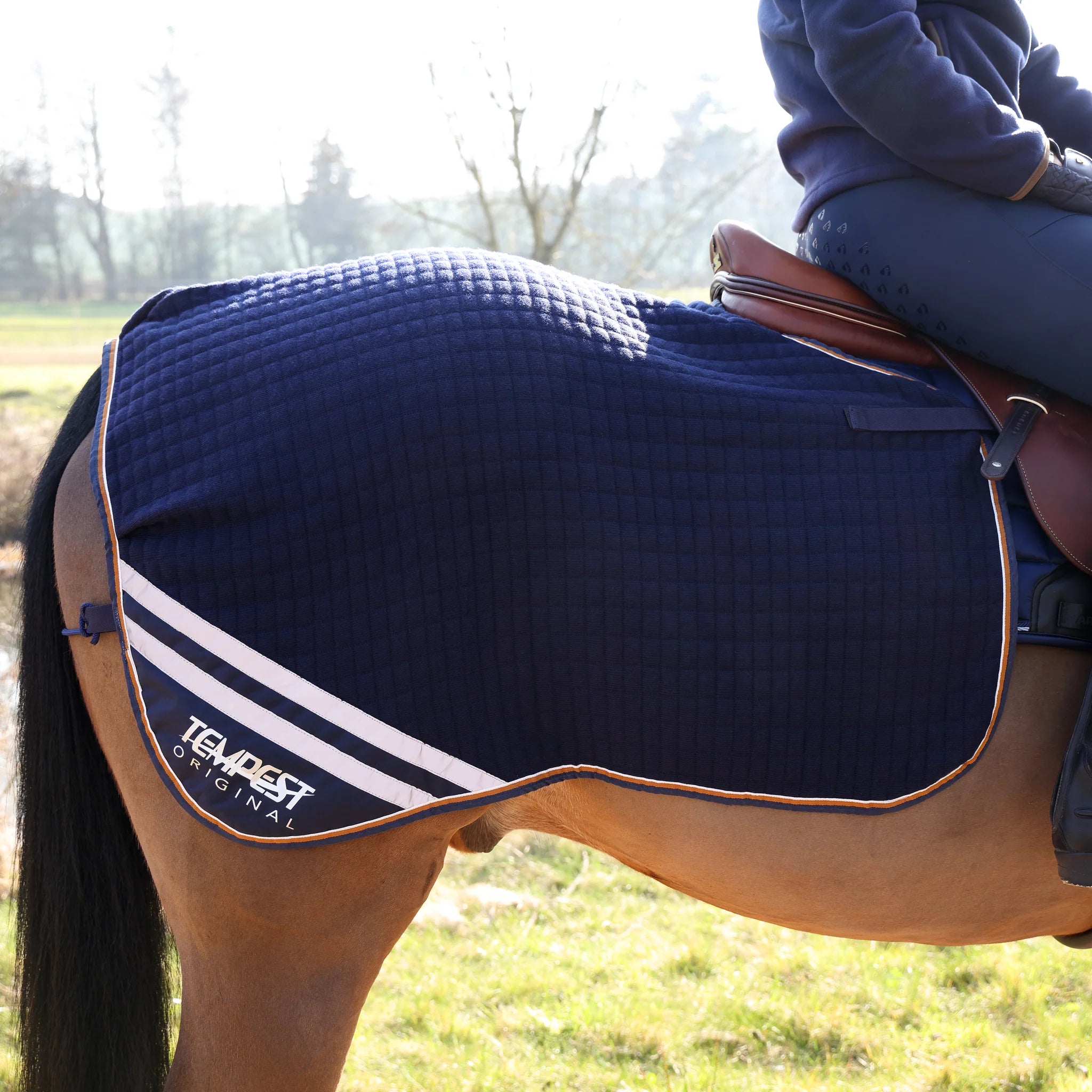 Shires Tempest Tech Cooler Horse Quarter Sheet, Navy