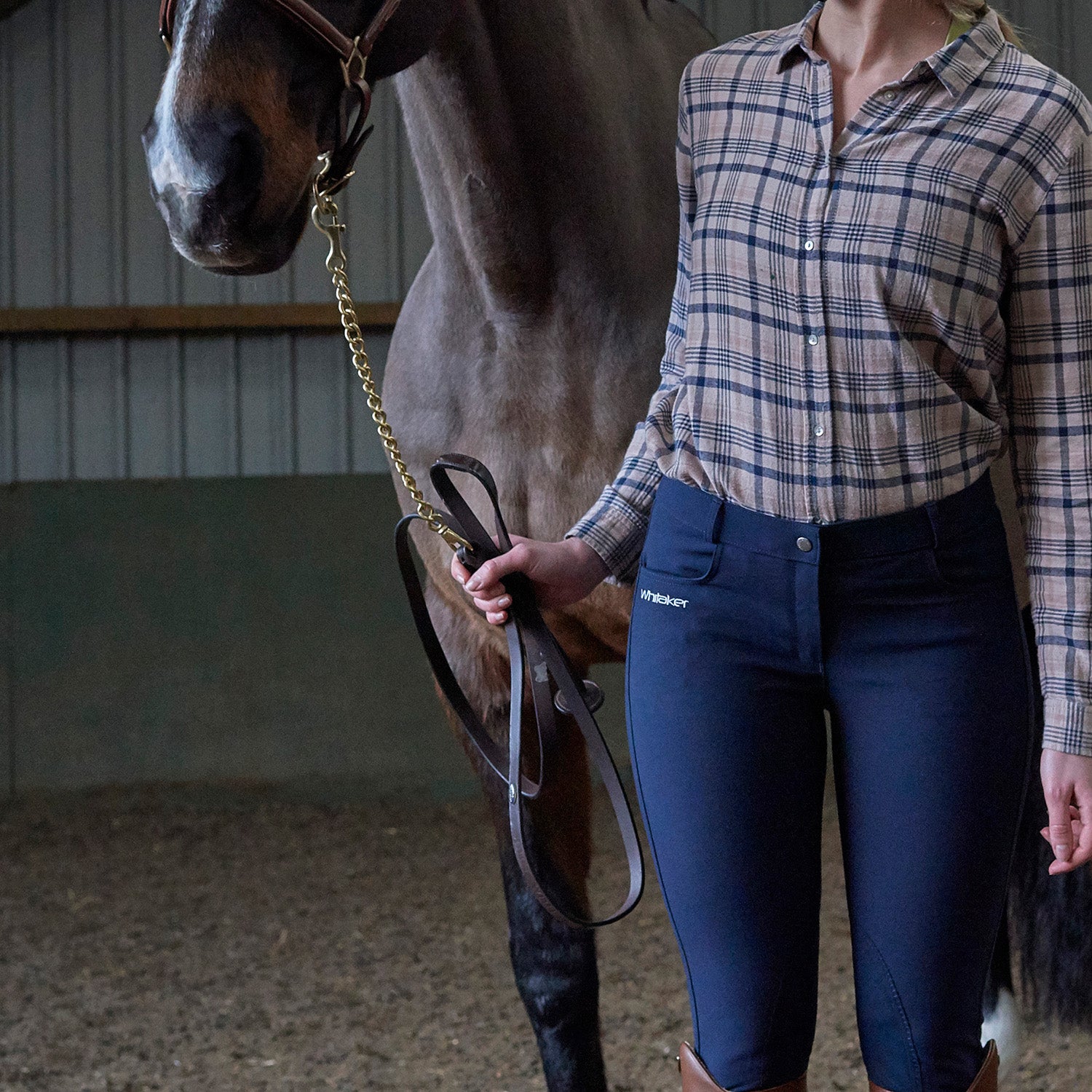 Whitaker Leather Show Lead  And Chain,  Black, Havana, Oak Brown