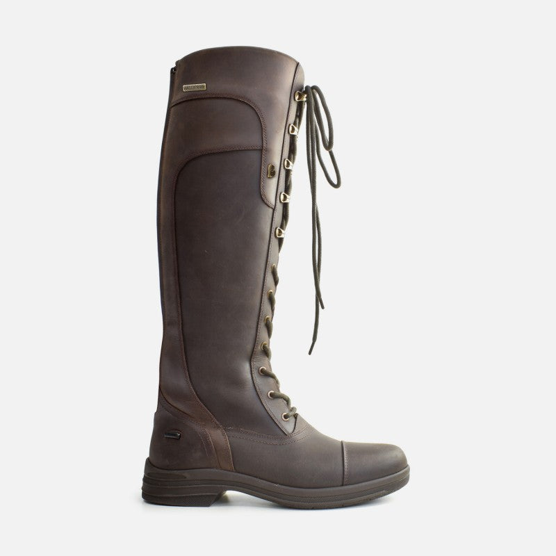 Brogini Scafel Waterproof Leather Laced Zip up Country Boots, Yard boots,