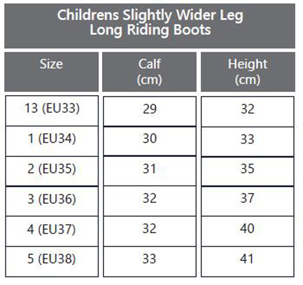 Rhinegold Elite Luxus Long Leather Riding Boots, Childs, Black, Size UK C13-UK 5