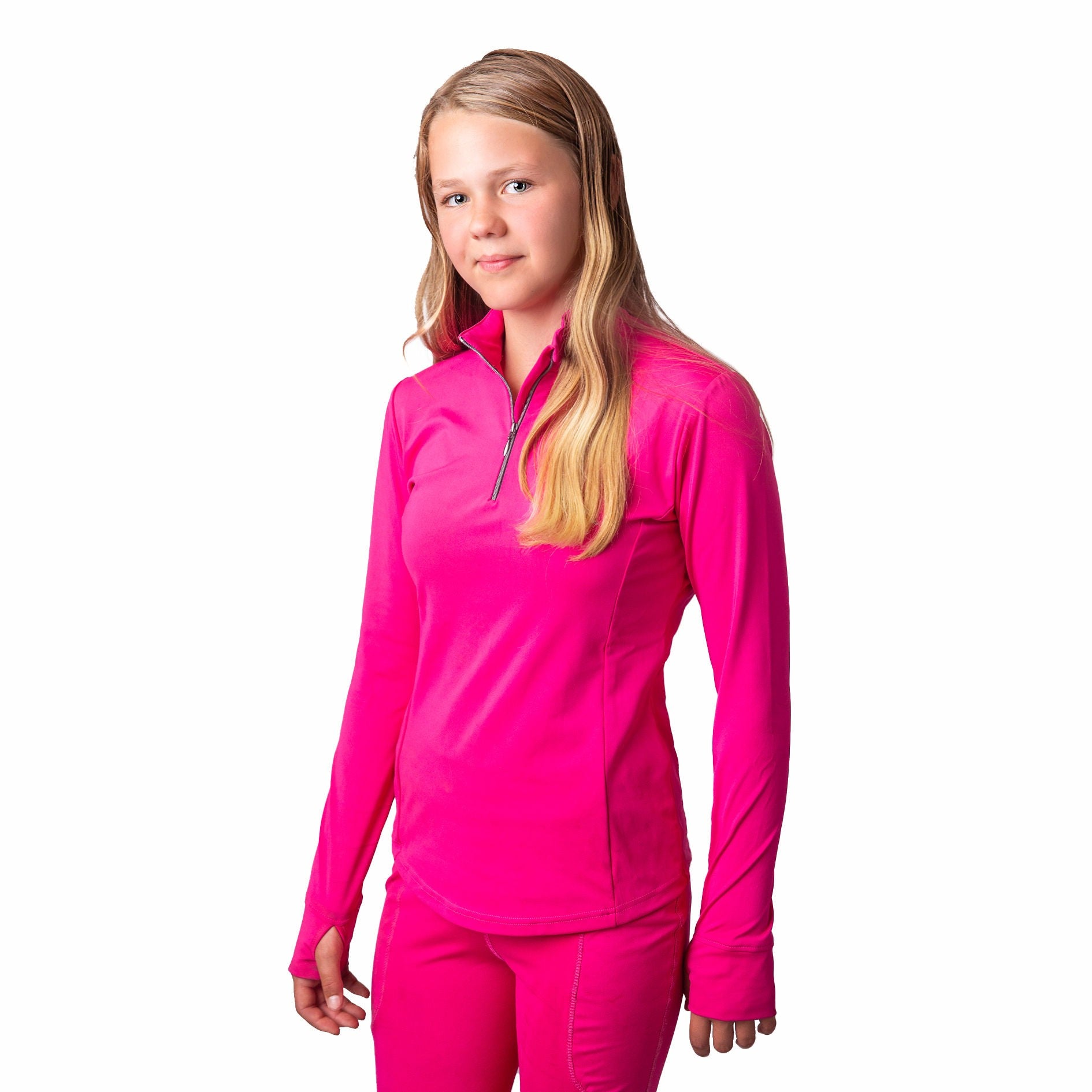 Gallop Long Sleeved Zipped Neck Riding Top Breathable Base Layer 11 Colours