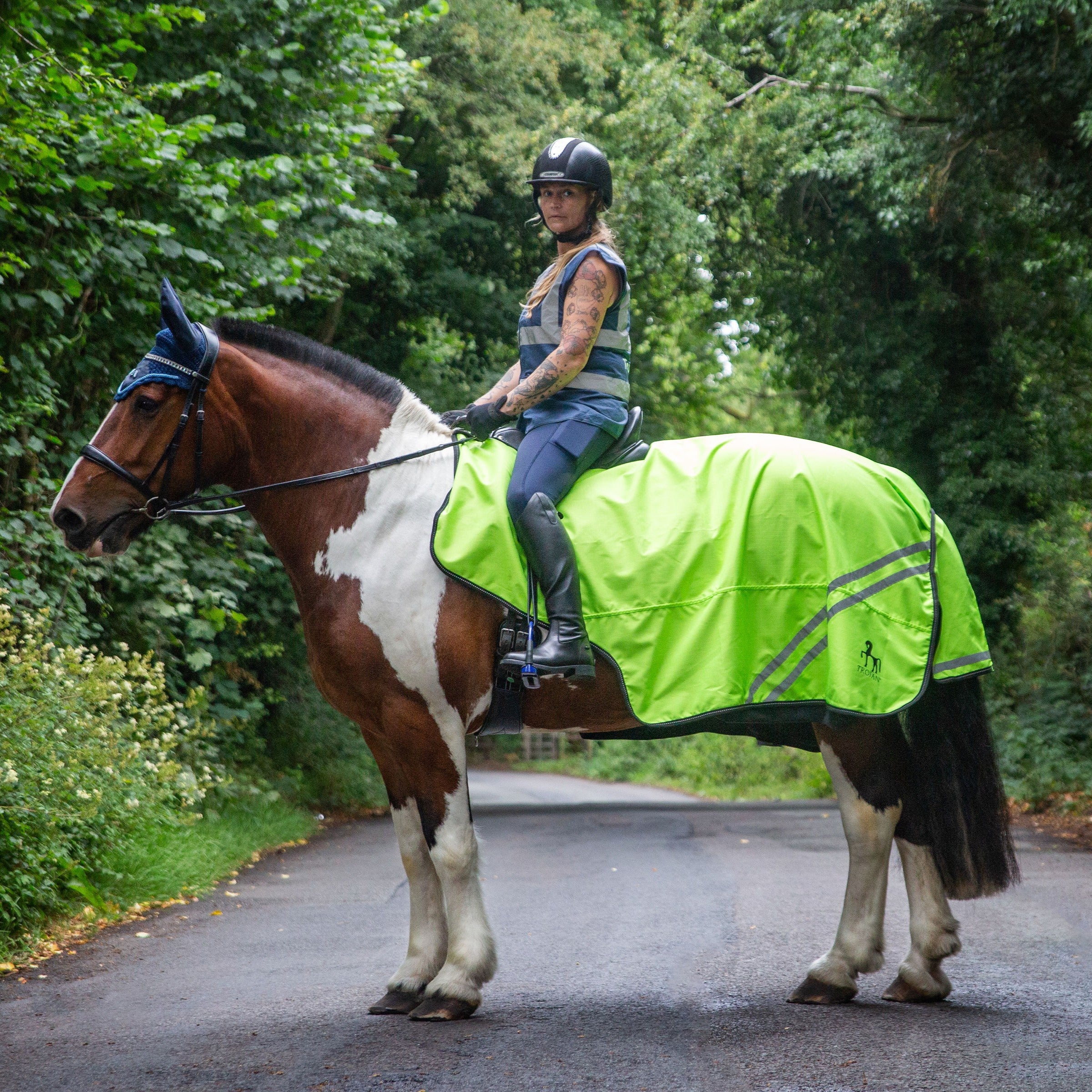 Gallop TROJAN/PONIE Retro Reflective Waterproof Exercise Sheet, Orange or Yellow